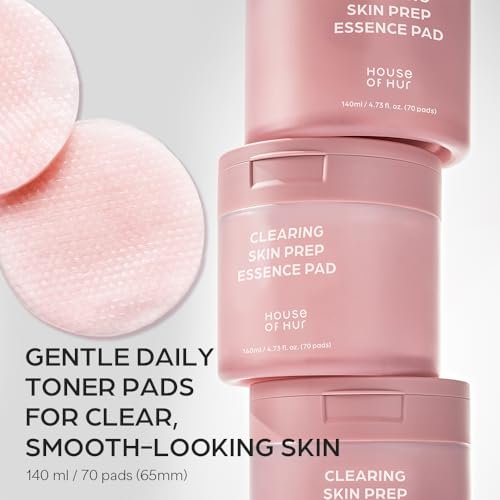 House of Hur Clearing Skin Prep Essence Pads – Fungal Acne Safe AHA BHA PHA Exfoliating Toner Pads with Red Beet Extract – Alcohol-Free, Fragrance-Free – Korean Skincare – 70 Pads - görsel 3