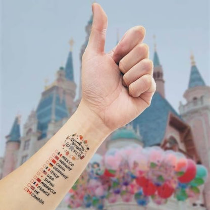 Epcot Drink Around World Temporary Tattoo – Match with Your Epcot Drink Around World Shirt Avelisse