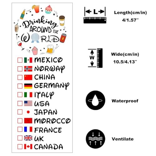 Epcot Drink Around World Temporary Tattoo – Match with Your Epcot Drink Around World Shirt Avelisse
