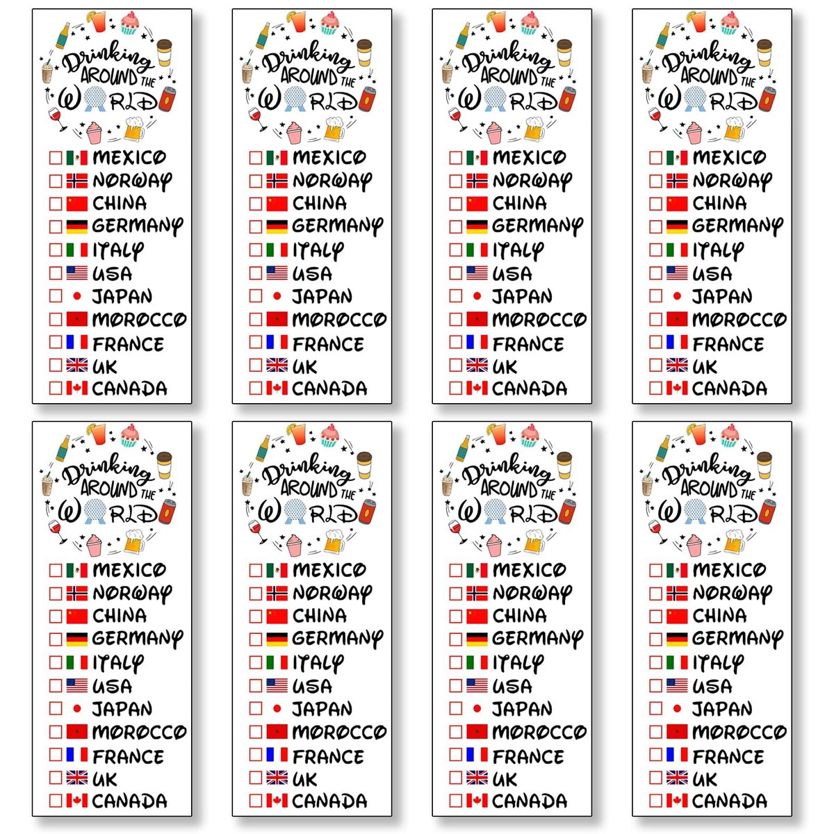 Epcot Drink Around World Temporary Tattoo – Match with Your Epcot Drink Around World Shirt Avelisse
