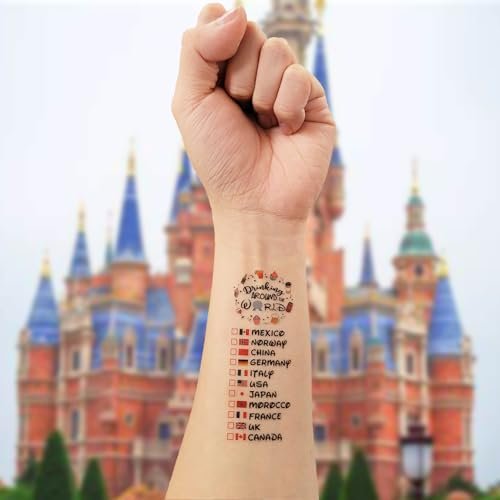 Epcot Drink Around World Temporary Tattoo – Match with Your Epcot Drink Around World Shirt Avelisse
