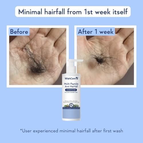 WishCare Multi Peptide Anti Hairfall Conditioner for Women & Men – Rice Water, Rosemary, Capilia Longa, Hyaluronic Acid & Caffeine – Frizzy Hair Conditioner (200 ml) - görsel 4