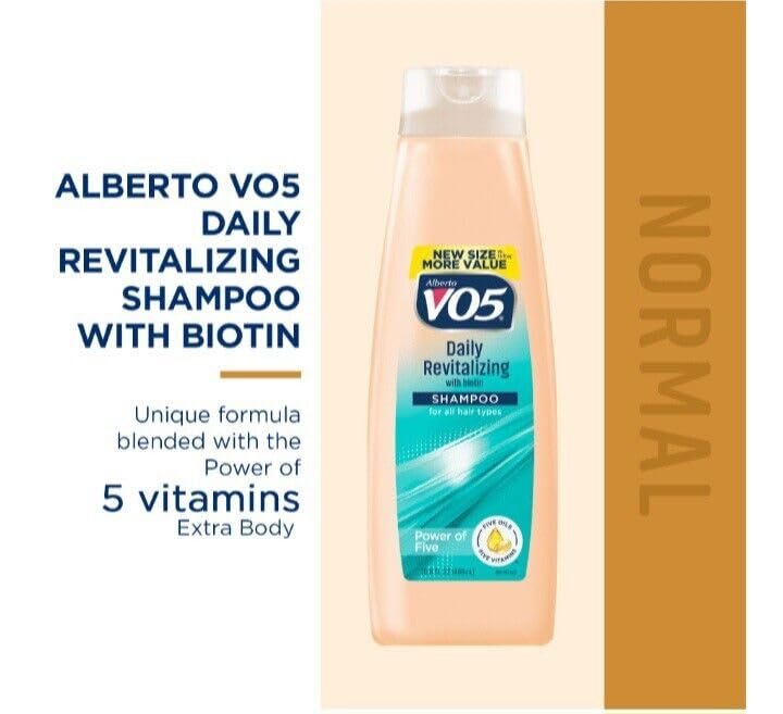 Alberto VO5 Daily Revitalizing Shampoo 15 oz (Pack of 6) - Moisturizing & Gentle Cleansing Avelisse