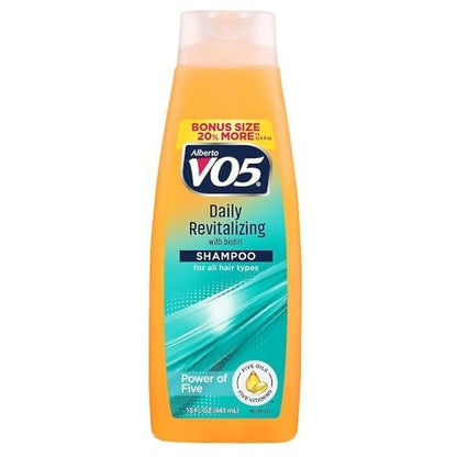 Alberto VO5 Daily Revitalizing Shampoo 15 oz (Pack of 6) - Moisturizing & Gentle Cleansing Avelisse