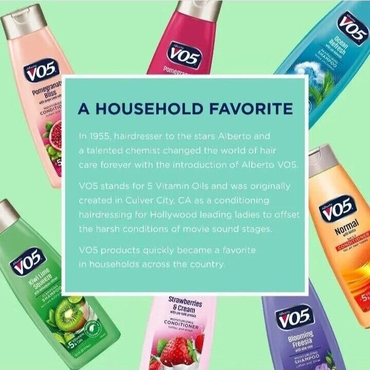 Alberto VO5 Daily Revitalizing Shampoo 15 oz (Pack of 6) - Moisturizing & Gentle Cleansing Avelisse
