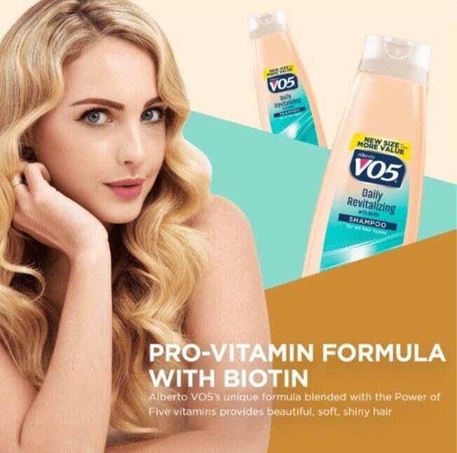 Alberto VO5 Daily Revitalizing Shampoo 15 oz (Pack of 6) - Moisturizing & Gentle Cleansing Avelisse