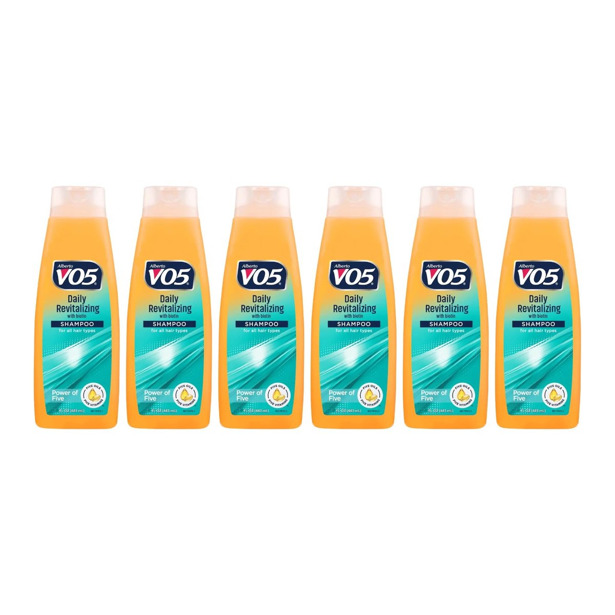 Alberto VO5 Daily Revitalizing Shampoo 15 oz (Pack of 6) - Moisturizing & Gentle Cleansing Avelisse