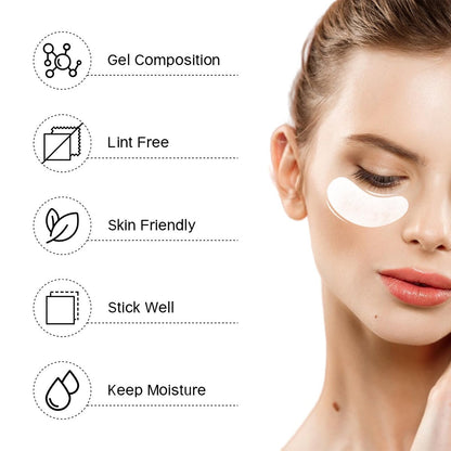 Vaincre 120 Pairs Hydrogel Under Eye Patches – Lint-Free Gel Eye Pads for Lash Extensions & Lash Lift Supplies