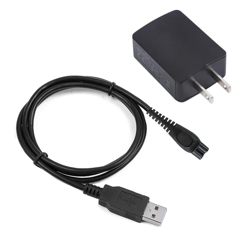 AC DC Adapter Compatible Replacement for Philips Norelco MG5900, MG5900/49 (3ft) - Black Shaver Razor Trimmer Power Supply Charger Cord - görsel 1