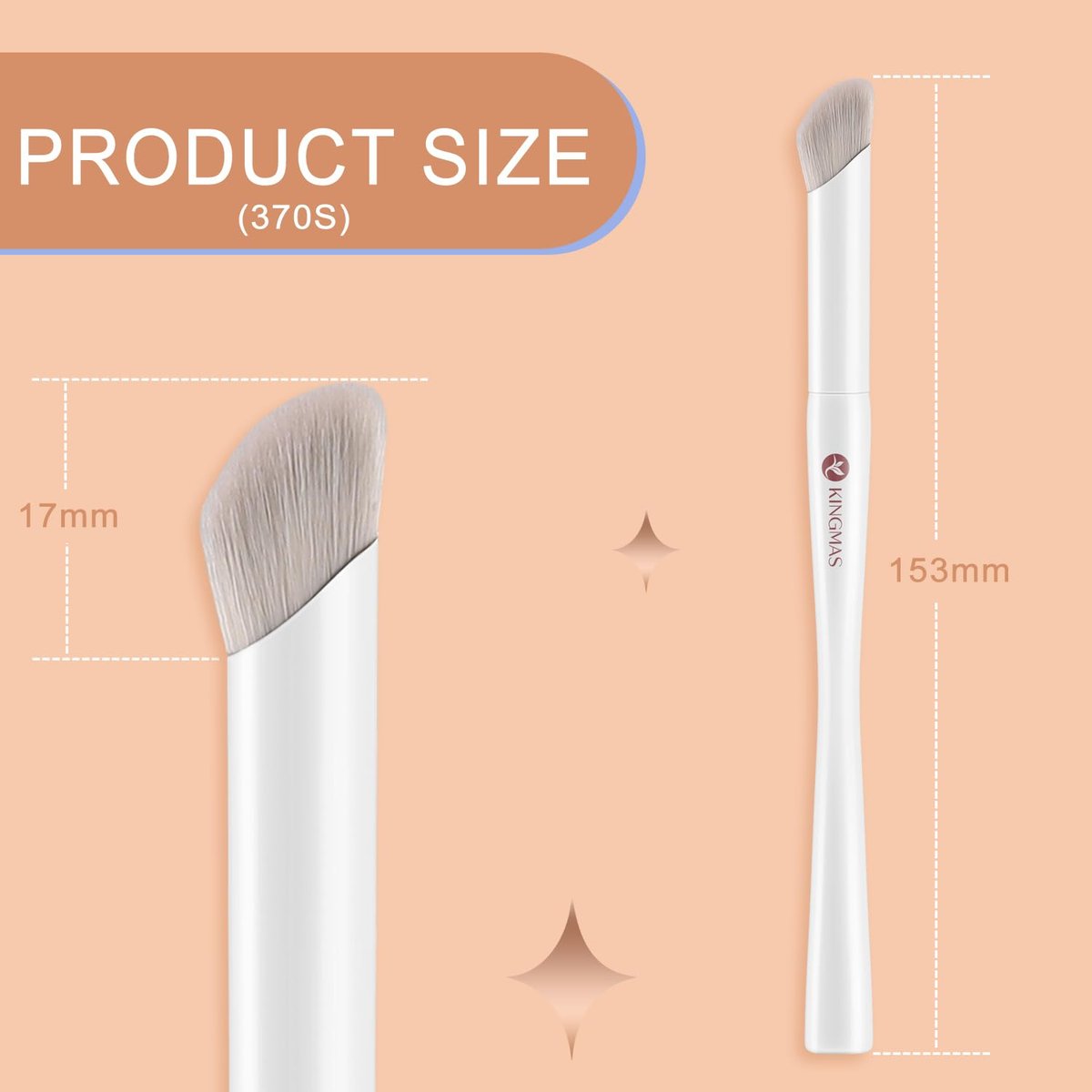 KINGMAS 2-Piece Angled Foundation Brush & Mini Concealer Brush Set - Premium Kabuki Makeup Brushes for Liquid, Cream, Powder, Blush, and Stippling - görsel 9