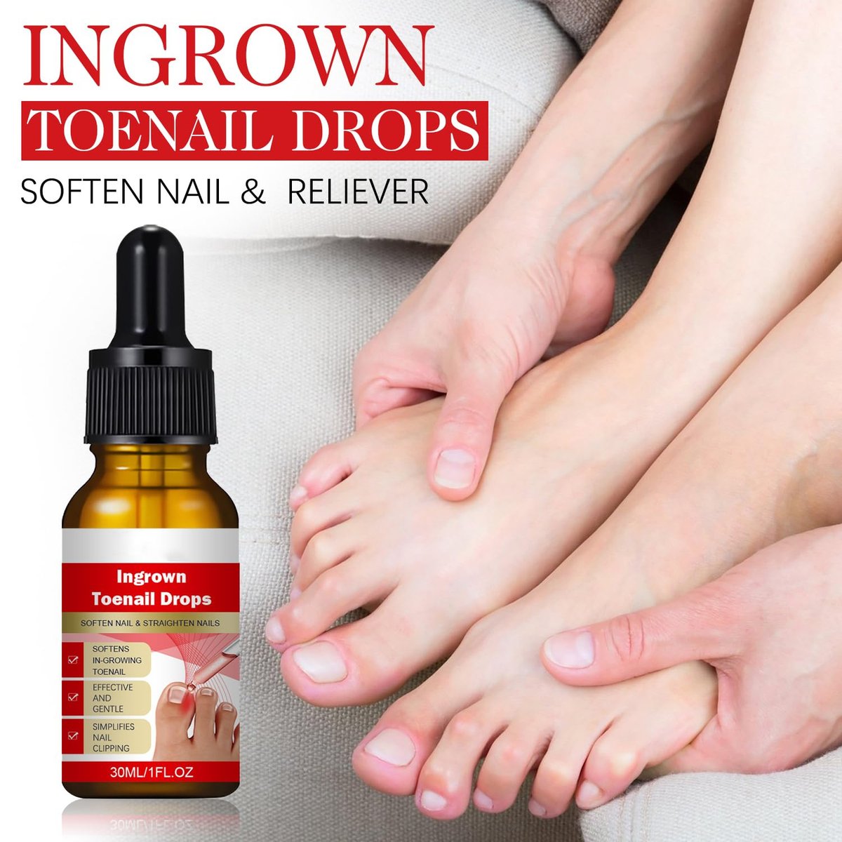 2-Pack Ingrown Toenail Drops & Relief Kit with Silicone Gel Toe Caps | AUJ Avelisse