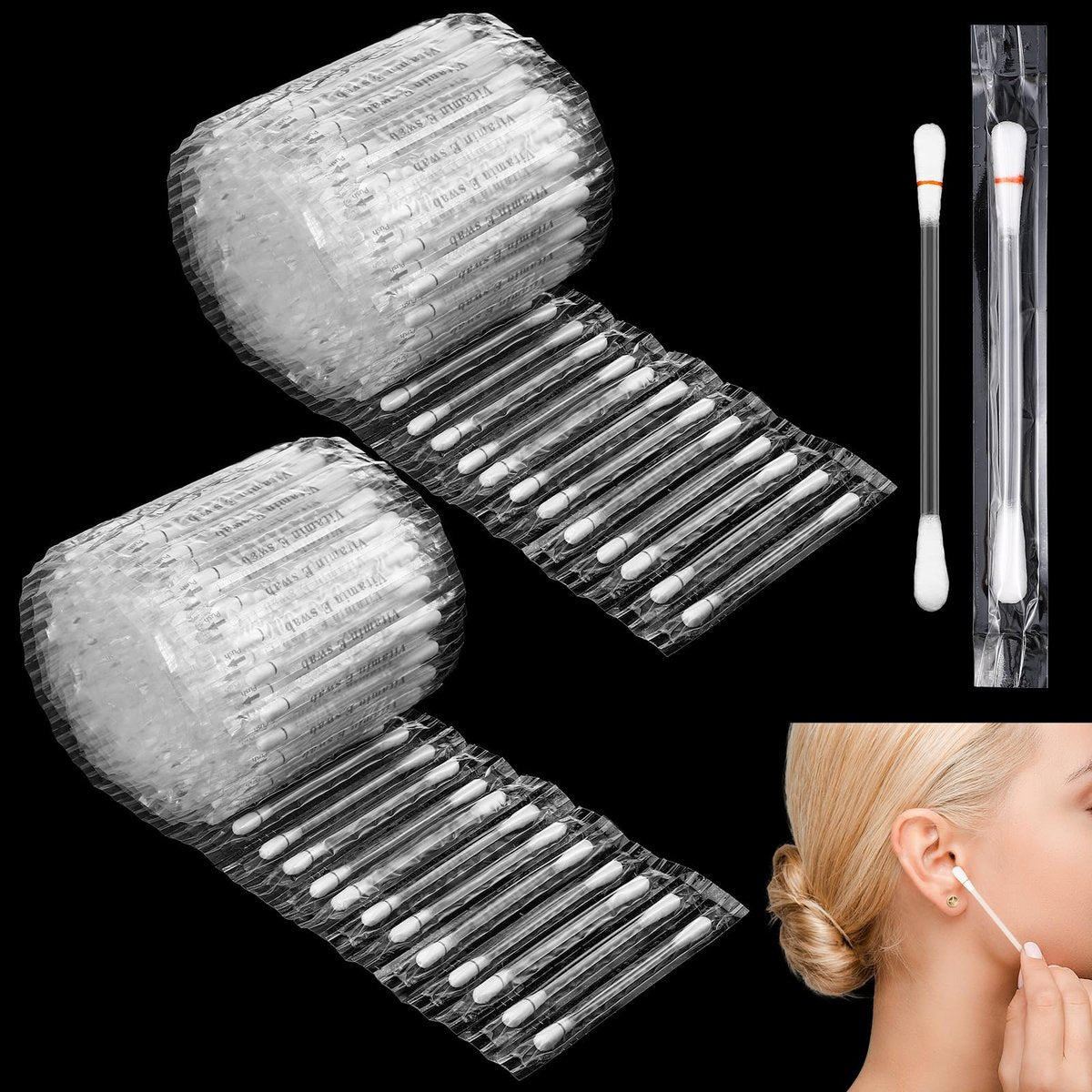 Hoolerry 200 Pcs Piercing Aftercare Swabs - Individually Packaged Saline Solution Swabs for Hole Cleaner, Keloid Bump Removal, Nose Piercing Bump Avelisse