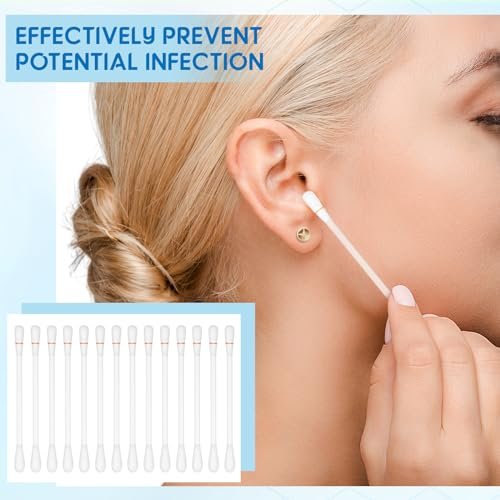 Hoolerry 200 Pcs Piercing Aftercare Swabs - Individually Packaged Saline Solution Swabs for Hole Cleaner, Keloid Bump Removal, Nose Piercing Bump Avelisse