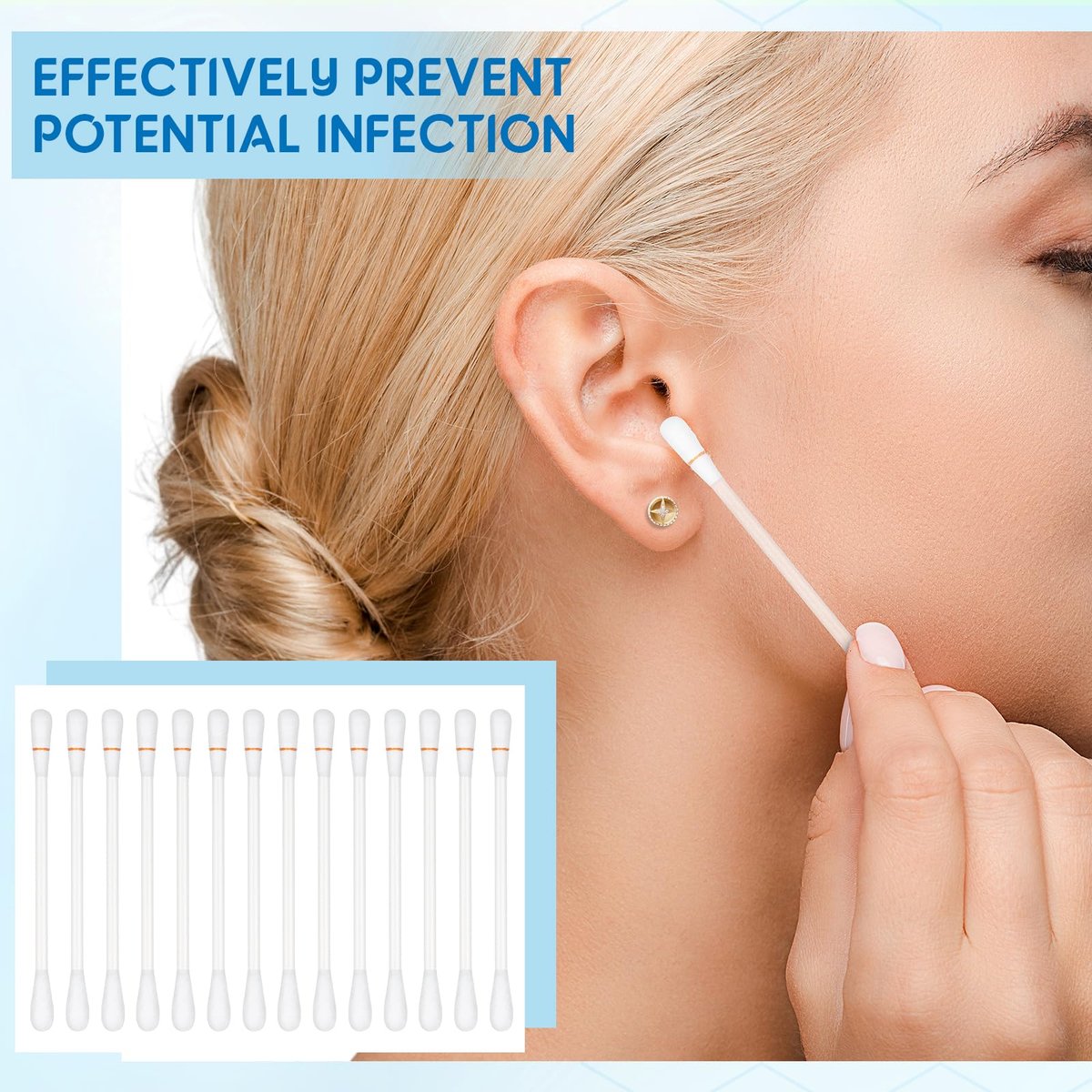 Hoolerry 200 Pcs Piercing Aftercare Swabs - Individually Packaged Saline Solution Swabs for Hole Cleaner, Keloid Bump Removal, Nose Piercing Bump Avelisse