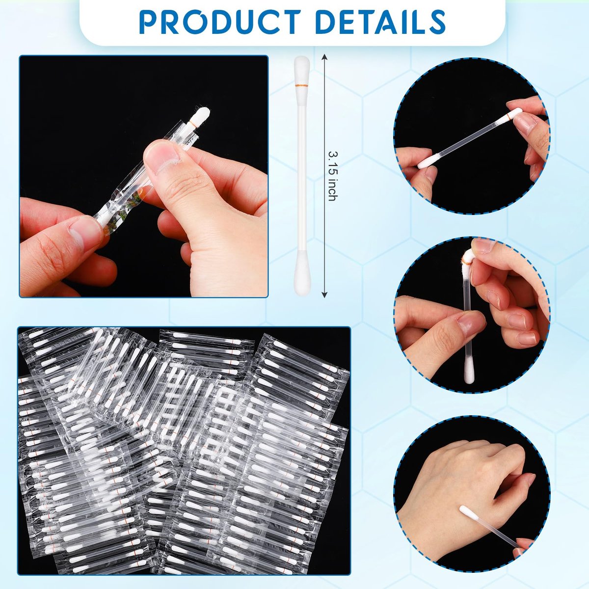 Hoolerry 200 Pcs Piercing Aftercare Swabs - Individually Packaged Saline Solution Swabs for Hole Cleaner, Keloid Bump Removal, Nose Piercing Bump Avelisse