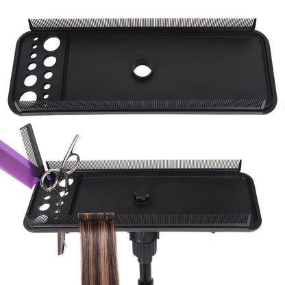 AliLeader Hair Extension Tool Tray with 2 Hair Combs - Wig Stand Tripod Holder for Styling, Washing, Coloring, and Blow-Drying Weft, Clip-In, Tape-In Extensions