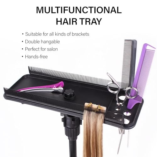 AliLeader Hair Extension Tool Tray with 2 Hair Combs - Wig Stand Tripod Holder for Styling, Washing, Coloring, and Blow-Drying Weft, Clip-In, Tape-In Extensions - görsel 10