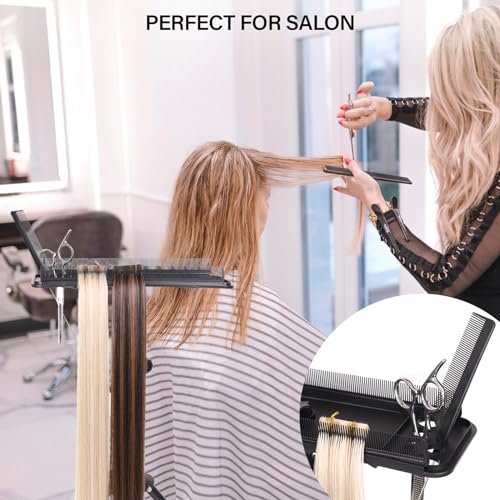 AliLeader Hair Extension Tool Tray with 2 Hair Combs - Wig Stand Tripod Holder for Styling, Washing, Coloring, and Blow-Drying Weft, Clip-In, Tape-In Extensions - görsel 16