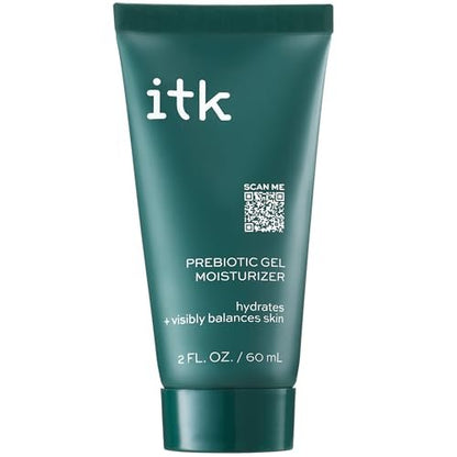 ITK Skincare Prebiotic Gel Face Moisturizer for Oily, Acne Prone Skin - Niacinamide + Squalane + Cucumber Extract - Hydrate & Energize Skin - Dark Spot Corrector - Vegan & Cruelty Free