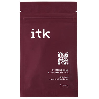 ITK Microneedle Blemish Pimple Patches with Aloe Vera - Blemish Spot Treatment - Reduces Appearance of Blemishes + Dark Spots - Soothes + Heals Skin - Oil-Free for All Skin Types - 6 Count Packet
