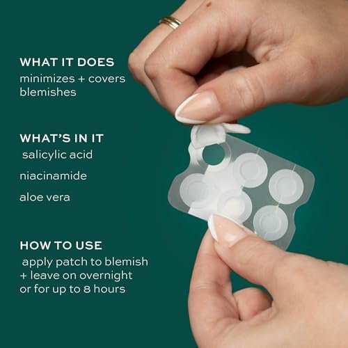ITK Microneedle Blemish Pimple Patches with Aloe Vera - Blemish Spot Treatment - Reduces Appearance of Blemishes + Dark Spots - Soothes + Heals Skin - Oil-Free for All Skin Types - 6 Count Packet - görsel 5