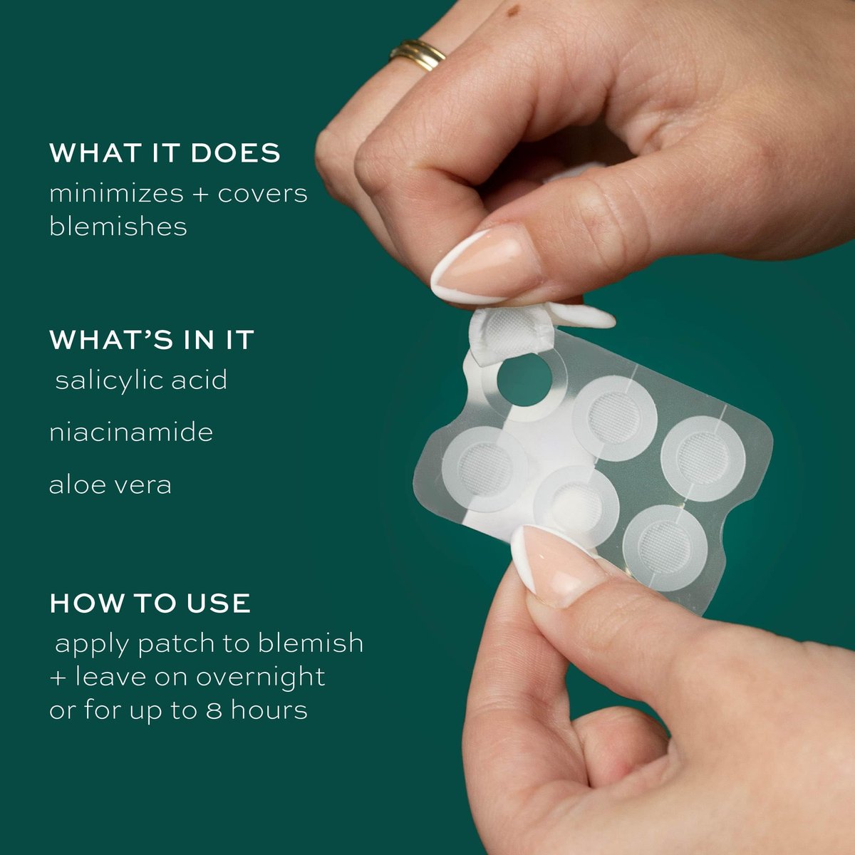 ITK Microneedle Blemish Pimple Patches with Aloe Vera - Blemish Spot Treatment - Reduces Appearance of Blemishes + Dark Spots - Soothes + Heals Skin - Oil-Free for All Skin Types - 6 Count Packet - görsel 6
