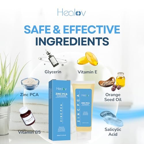 Healov Zinc Face Wash & Body Cleanser – Calming Zinc Soap for Acne, Rosacea, Eczema, Psoriasis & Itchy Skin – Exfoliating & Gentle for All Skin Types (3.3 oz) - görsel 9
