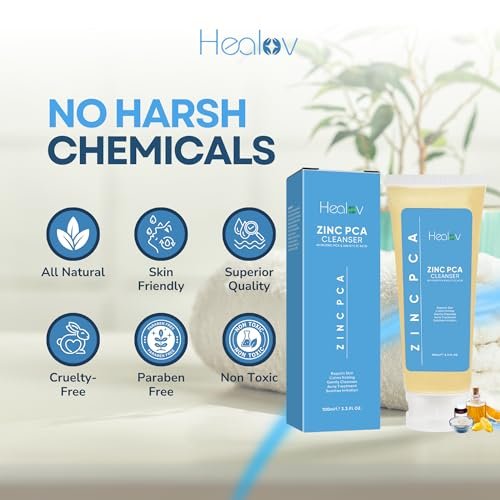 Healov Zinc Face Wash & Body Cleanser – Calming Zinc Soap for Acne, Rosacea, Eczema, Psoriasis & Itchy Skin – Exfoliating & Gentle for All Skin Types (3.3 oz) - görsel 13