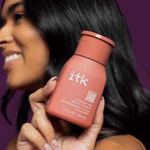 ITK Hydrating Hyaluronic Acid Milky Face Toner for Dry Skin + Redness with Green Tea + Squalane - Prep, Tone + Calm Skin - Soothing Vegan Moisturizing Facial Toner - 5 oz Avelisse
