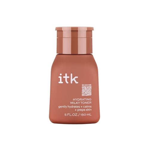 ITK Hydrating Hyaluronic Acid Milky Face Toner for Dry Skin + Redness with Green Tea + Squalane - Prep, Tone + Calm Skin - Soothing Vegan Moisturizing Facial Toner - 5 oz Avelisse
