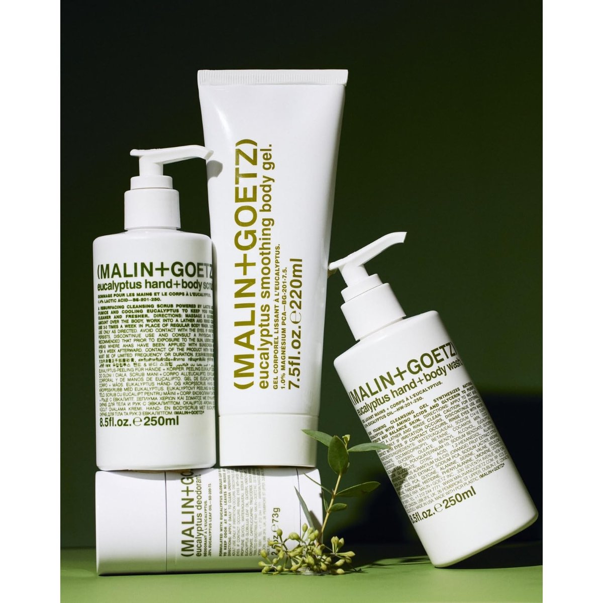 MALIN+GOETZ Eucalyptus Hand + Body Scrub – Resurfacing Cleanser with Lactic Acid, Mandelic Acid, Pumice & Niacinamide – Deeply Cleanses, Smooths & Brightens – Vegan & Cruelty-Free (8.5 fl oz) Avelisse