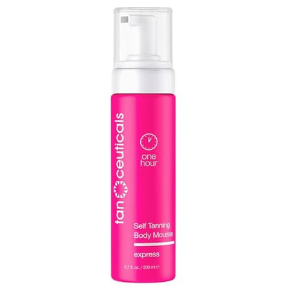 Tanceuticals Express Self Tanning Body Mousse - Fast Acting Sunless Tanner, Natural Bronze Color, Vegan & Cruelty Free with Acai Berry, Pomegranate & Argan Oil (6.7 oz) Avelisse
