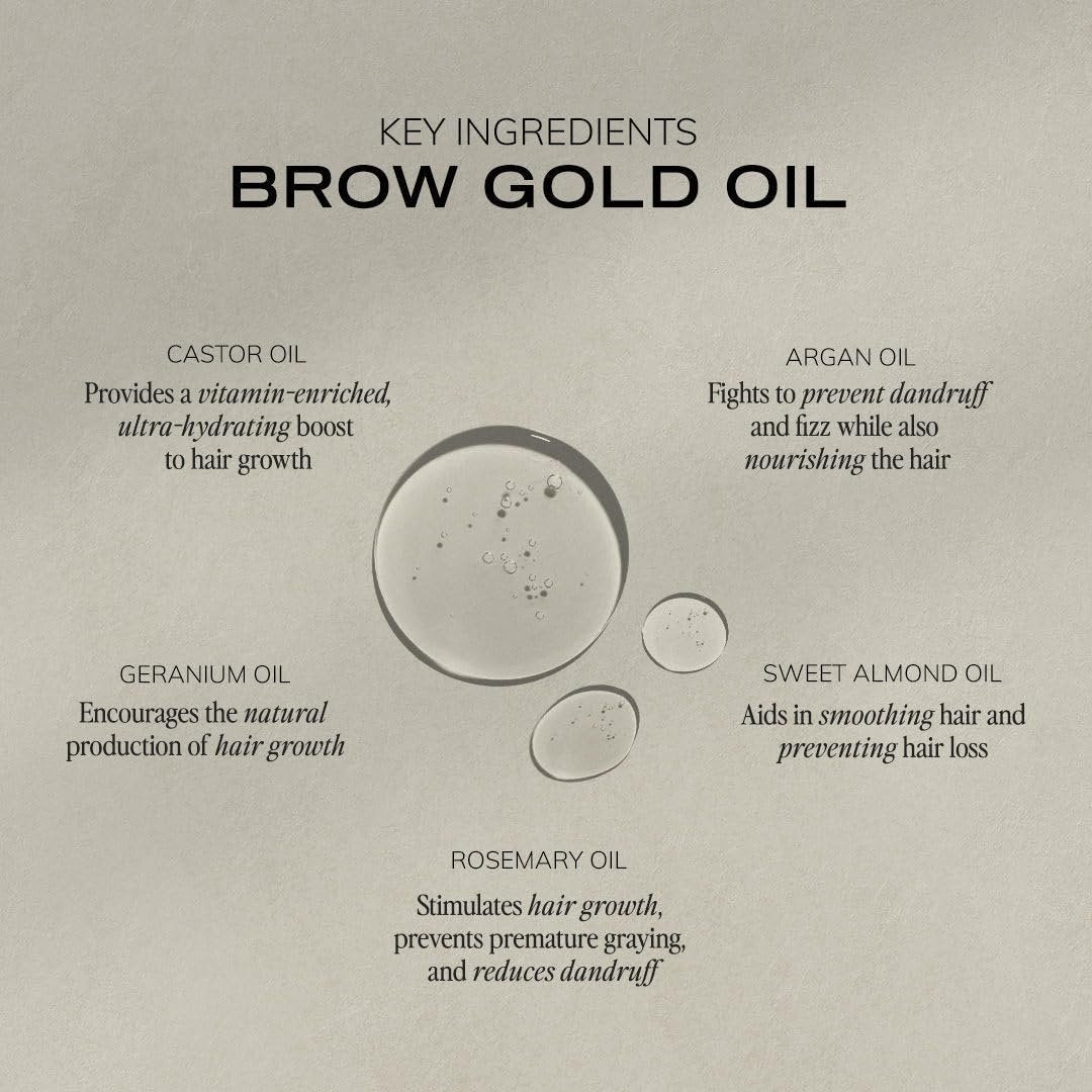 Brow Code GOLD Nourishing Eyebrow Growth Oil – 5ml – Enriched with 5 Advanced Botanicals for Fuller Brows Avelisse