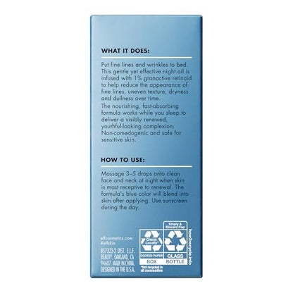 e.l.f. SKIN Youth Boosting Blue-ty Sleep Night Oil - Gentle Overnight Face Oil for Fine Lines & Uneven Texture, Lightweight, Vegan & Cruelty-Free