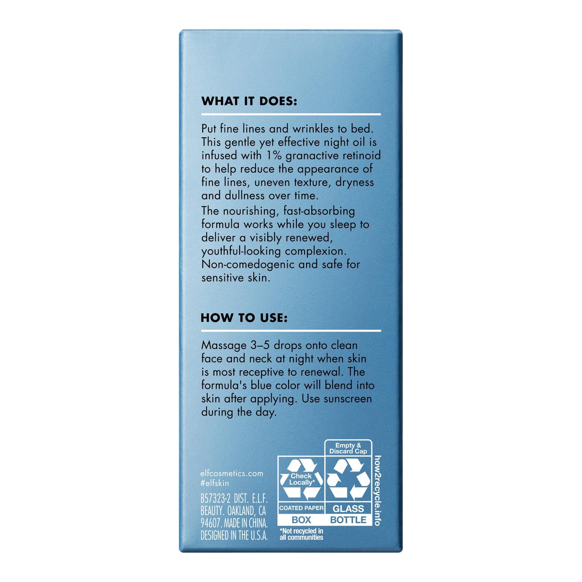 e.l.f. SKIN Youth Boosting Blue-ty Sleep Night Oil - Gentle Overnight Face Oil for Fine Lines & Uneven Texture, Lightweight, Vegan & Cruelty-Free - görsel 17