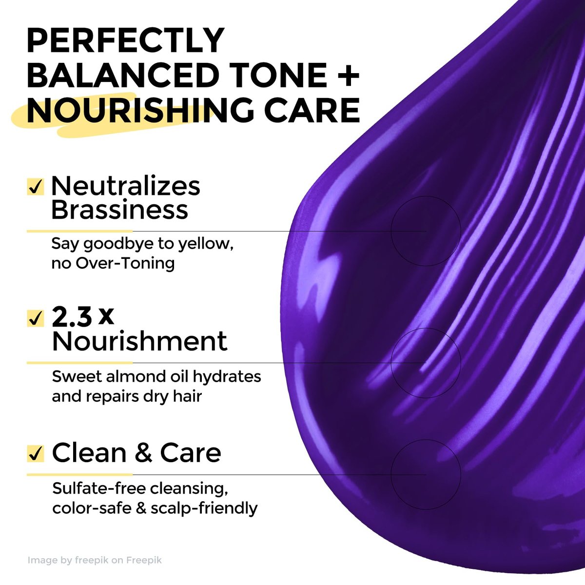 COLORLOMO Bye Bye Yellow Purple Shampoo - Neutralizes Brass & Yellow Tones for Blonde, Silver & Highlighted Hair - Sulfate Free - 11.83 Fl Oz Avelisse