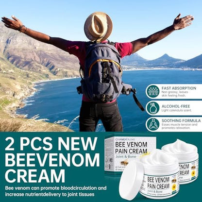 CHANGARLOAD New Zealand Bee Venom Cream for Body Part – 2-Pack Daily Care for Back, Neck, Hands, and Feet