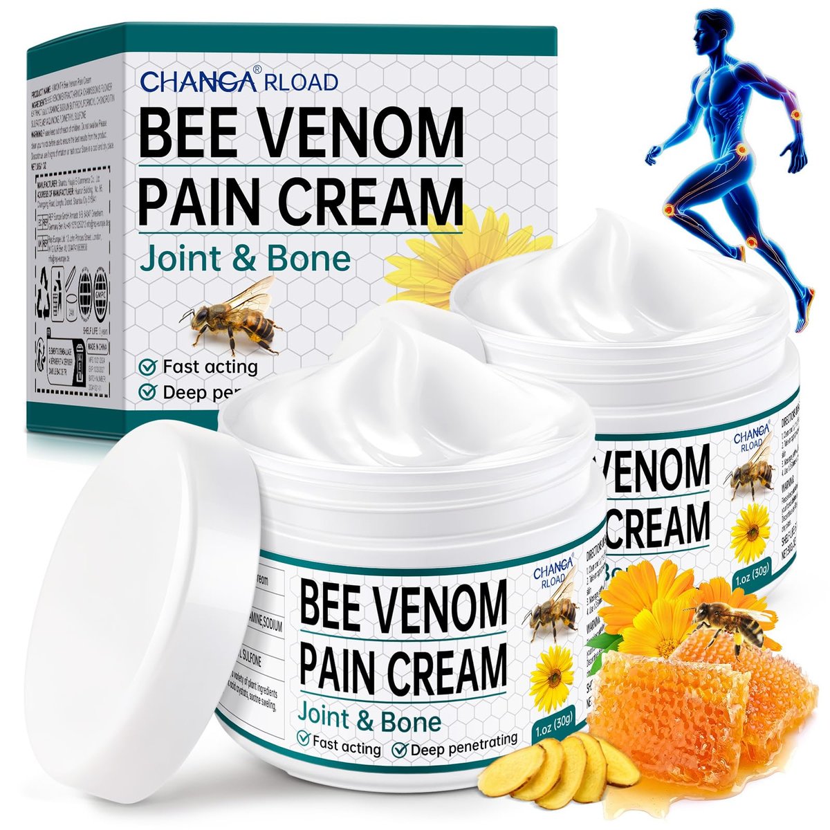 CHANGARLOAD New Zealand Bee Venom Cream for Body Part – 2-Pack Daily Care for Back, Neck, Hands, and Feet - görsel 2