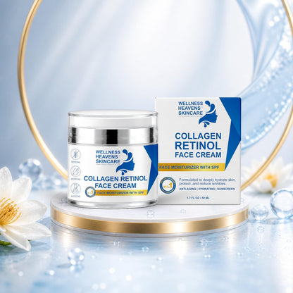 Anti-Aging Face Moisturizer with SPF, Collagen, Retinol & Hyaluronic Acid - Lift & Firm Cream for Dry, Aging Skin 1.7oz Avelisse