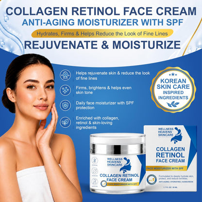Anti-Aging Face Moisturizer with SPF, Collagen, Retinol & Hyaluronic Acid - Lift & Firm Cream for Dry, Aging Skin 1.7oz Avelisse