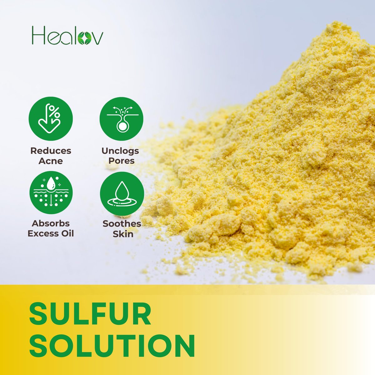 Healov Sulfur Face Mask – All Natural Sulfur Facial Clay Mask for Acne, Oily Skin & Clogged Pores – Kaolin Mask Treatment, 4 oz - görsel 7