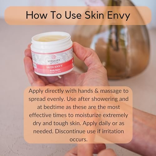 Vitality Extracts Skin Envy Balm - All Natural Moisturizer with Beeswax, Coconut Oil & Vitamin A Avelisse