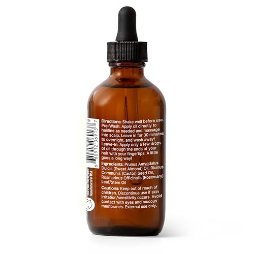 Plant Therapy Rosemary & Castor Oil Hair Treatment - 4 oz for Growth, Shine & Scalp Health Avelisse