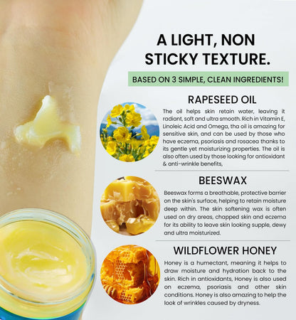 Beesalene Original Unpetroleum – 100% Natural & Hypoallergenic Alternative to Petroleum Jelly for Lips, Hands, Baby, Makeup Remover & More (2 oz)