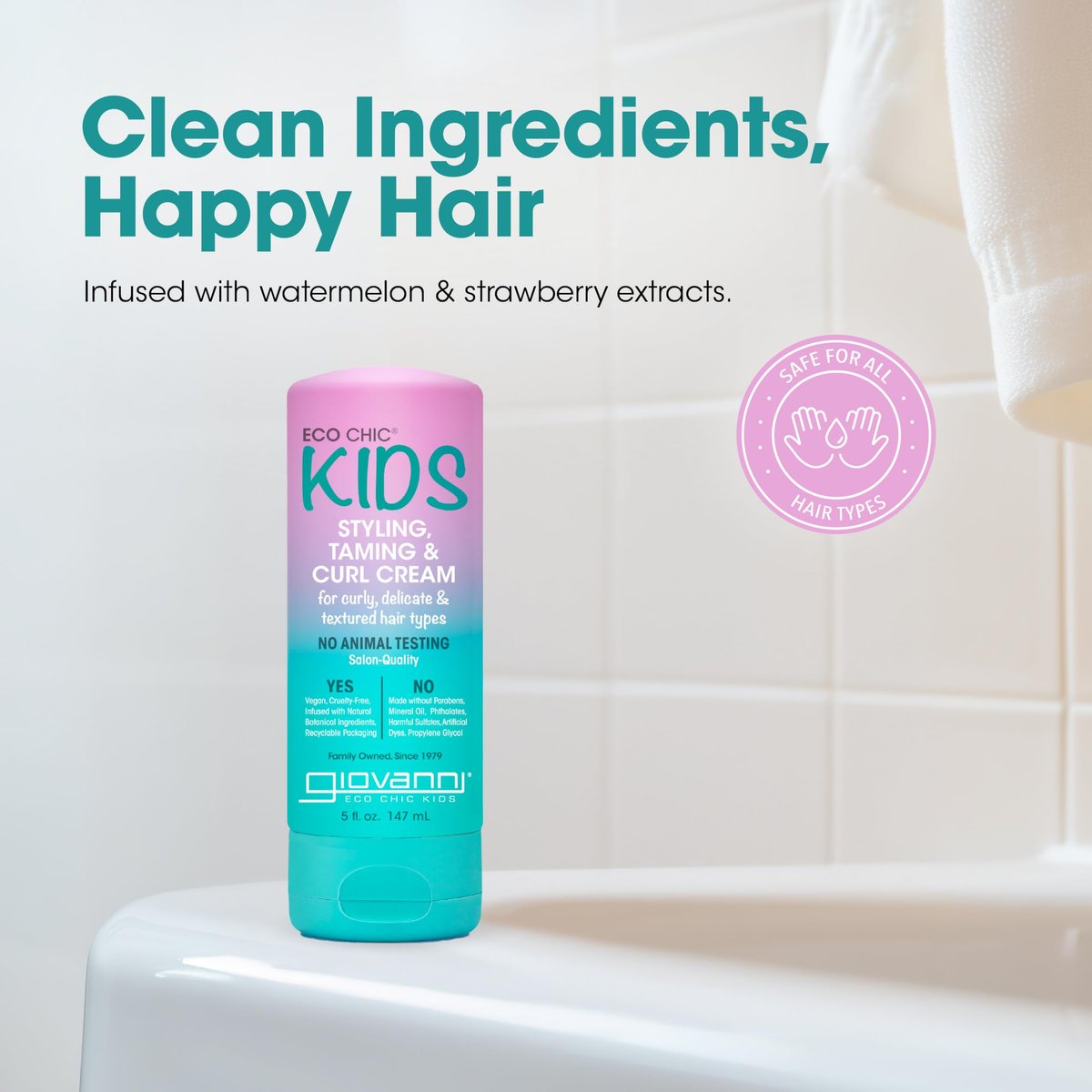 Eco Chic KIDs Styling Taming & Curl Cream - Kids Curl Cream for Delicate and Textured Hair, Long-Lasting & Lightweight, Salon Quality, Vegan-Friendly, 5 Fl Oz - görsel 7
