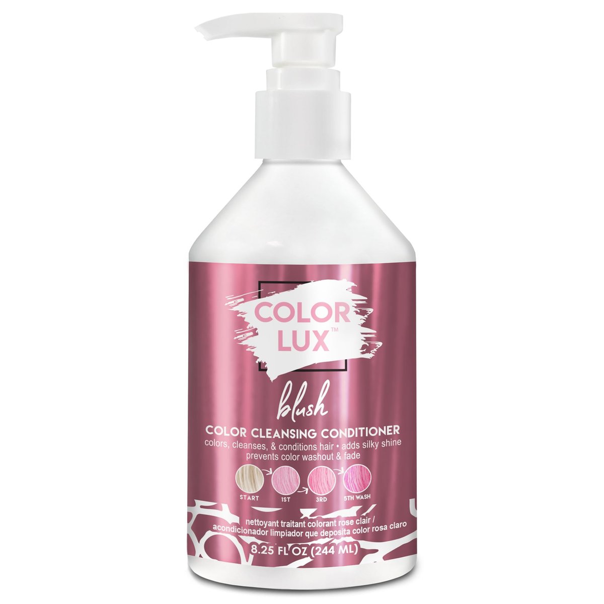 Color Lux Color Cleansing Conditioner, Blush - 3-in-1 Color Depositing, Vegan, Sulfate-Free, Paraben-Free, 8.25 oz Avelisse