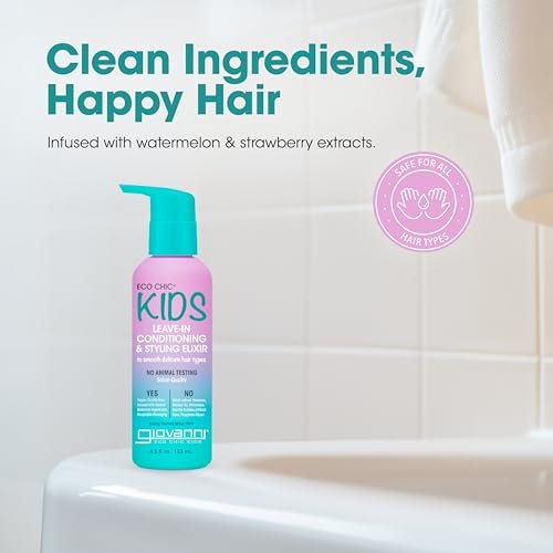 Giovanni Cosmetics Kids Leave In Conditioner, 4.5 fl oz - Gentle Detangling for Fine Hair - görsel 5