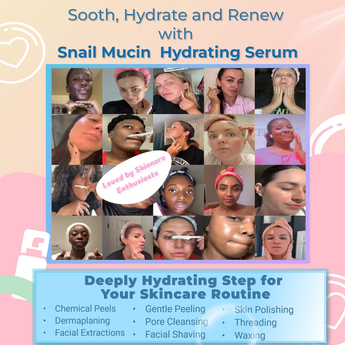 Snail Mucin Hydrating Serum for Post-Dermaplaning – Soothe, Hydrate & Renew Skin After Face Razors & Dermaplaning Tools – Korean Beauty Skincare for Daily Routine Avelisse