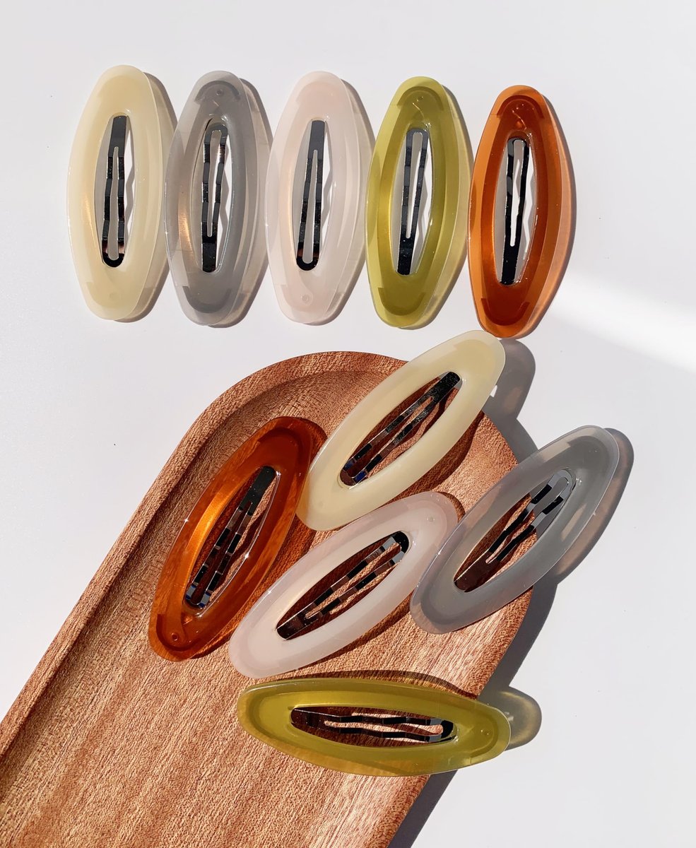 Lemeilleur 10 Pack 3.2 Inch Oval Metal Acrylic Resin Hair Clips for Women - Non-Slip Barrettes for Styling, Multicolor Avelisse