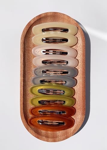 Lemeilleur 10 Pack 3.2 Inch Oval Metal Acrylic Resin Hair Clips for Women - Non-Slip Barrettes for Styling, Multicolor Avelisse